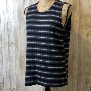 Arizona Jeans Co Black Striped Tank. Super soft.
